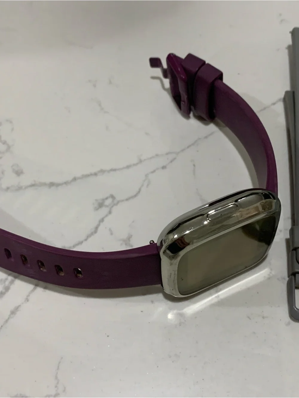 fitbit Versa 2 Plum Silicone Smartwatch with Rose Gold Case